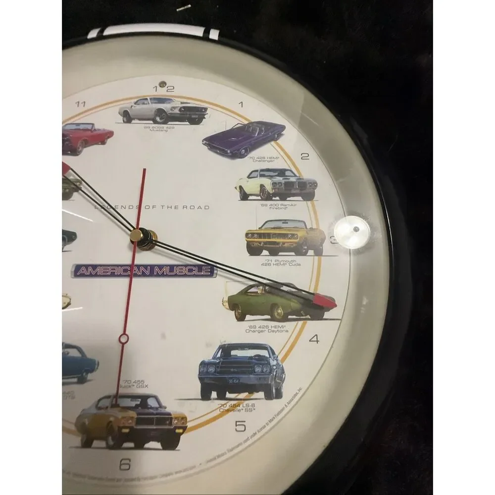 Vintage 2006 American Muscle Legends Of The Road Wall Clock Graphic Man Cave Car